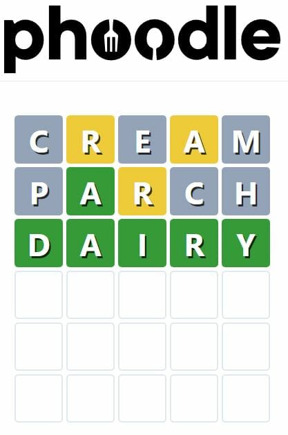 Daily Phoodle Answer 190 - 14th November 2022