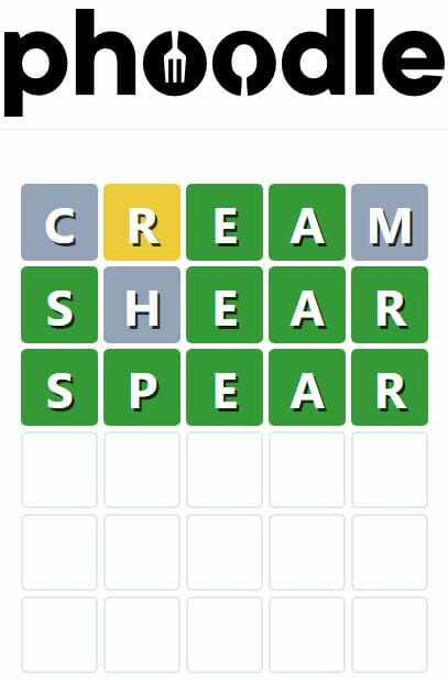 Daily Phoodle Answer 206 - 30th November 2022