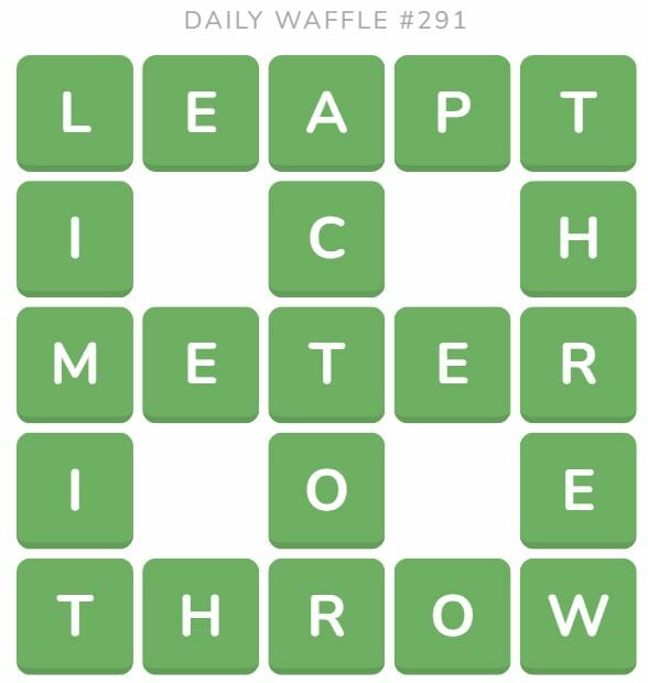 Daily Waffle Game 291 Answer - November 8th 2022