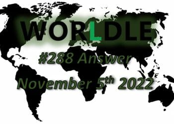 Daily Worldle 288 - November 5th 2022