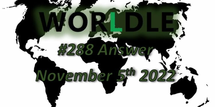 Daily Worldle 288 - November 5th 2022