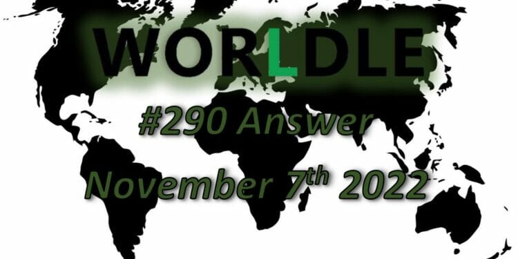 Daily Worldle 290 - November 7th 2022