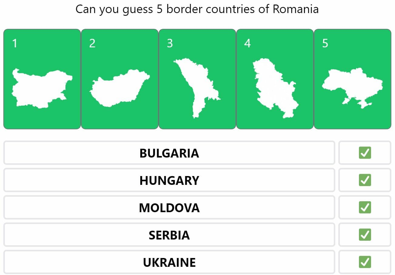 Daily Worldle 293 Bonus Neighbouring Countries Answer - November 10th 2022