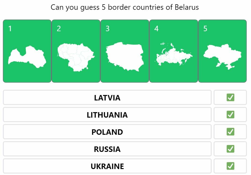 Daily Worldle 296 Bonus Neighbouring Countries Answers - November 13th 2022