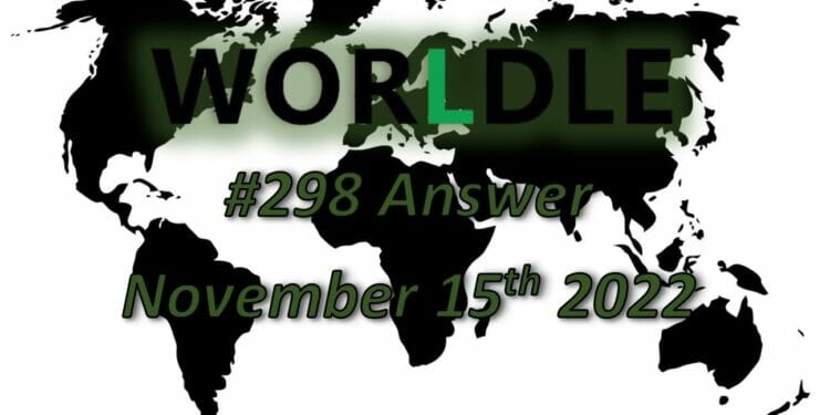 Daily Worldle 298 - November 15th 2022