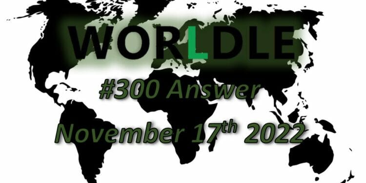 Daily Worldle 300 - November 17th 2022