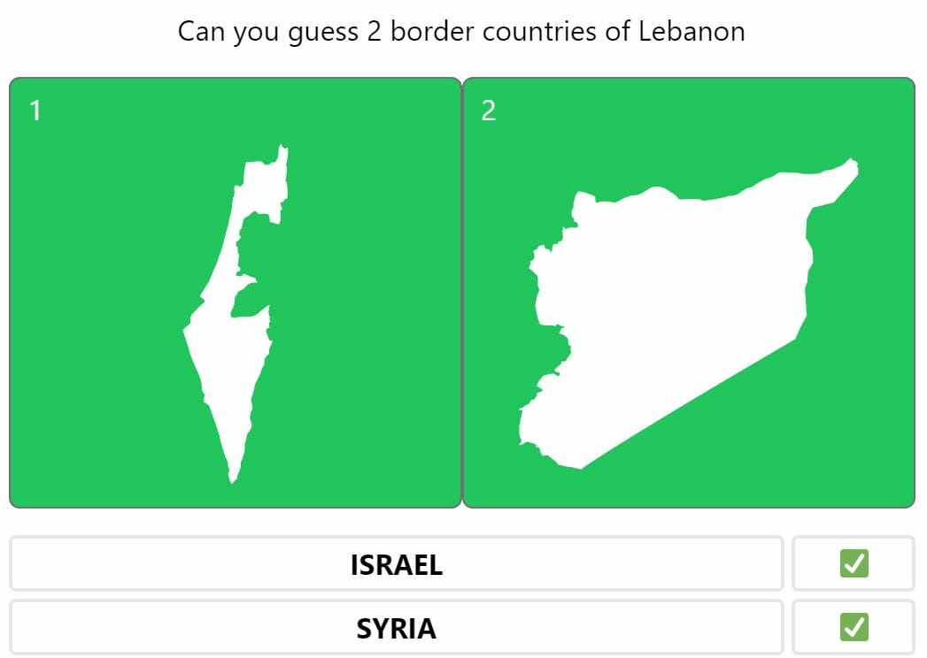 Daily Worldle 301 Bonus Neighbouring Countries Answers - November 18th 2022