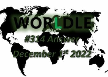 Daily Worldle 314 - December 1st 2022