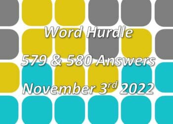 Word Hurdle #579 & #580 - 3rd November 2022