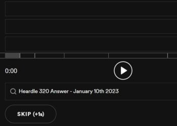 Daily Heardle 320 - 10th January 2023