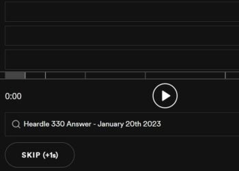 Daily Heardle 330 - 20th January 2023