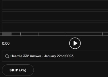 Daily Heardle 332 - 22nd January 2023