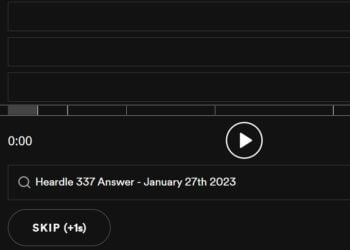 Daily Heardle 337 - 27th January 2023