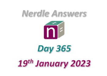 Daily Nerdle 365 Answers - January 19th, 2023