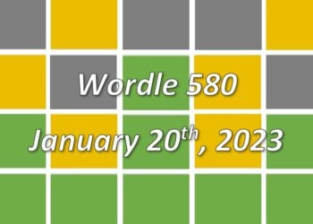 Daily Wordle 580 - 20th January 2023