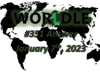 Daily Worldle 351 Answers - January 7th 2023