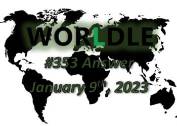 Daily Worldle 353 Answers - January 9th 2023