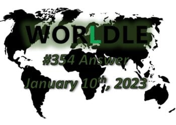 Daily Worldle 354 Answers - January 10th 2023