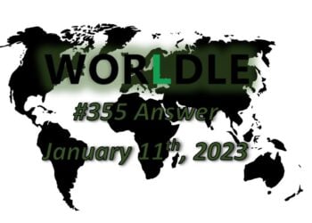 Daily Worldle 355 Answers - January 11th 2023