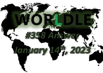 Daily Worldle 358 Answers - January 14th 2023
