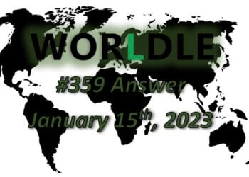 Daily Worldle 359 Answers - January 15th 2023