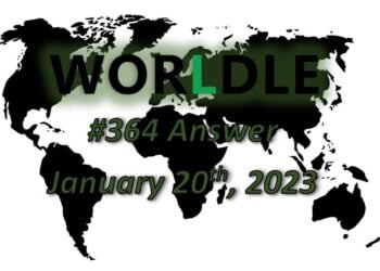 Daily Worldle 364 Answers - January 20th 2023