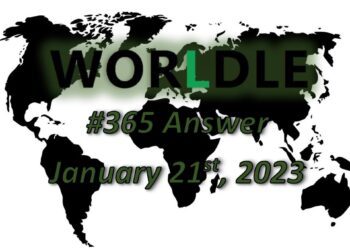 Daily Worldle 365 Answers - January 21st 2023