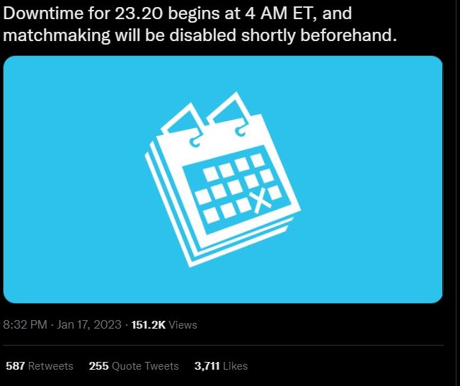 Fortnite Update 3.77 v23.20 Downtime