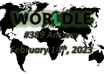Daily Worldle 389 Answers - February 14th 2023