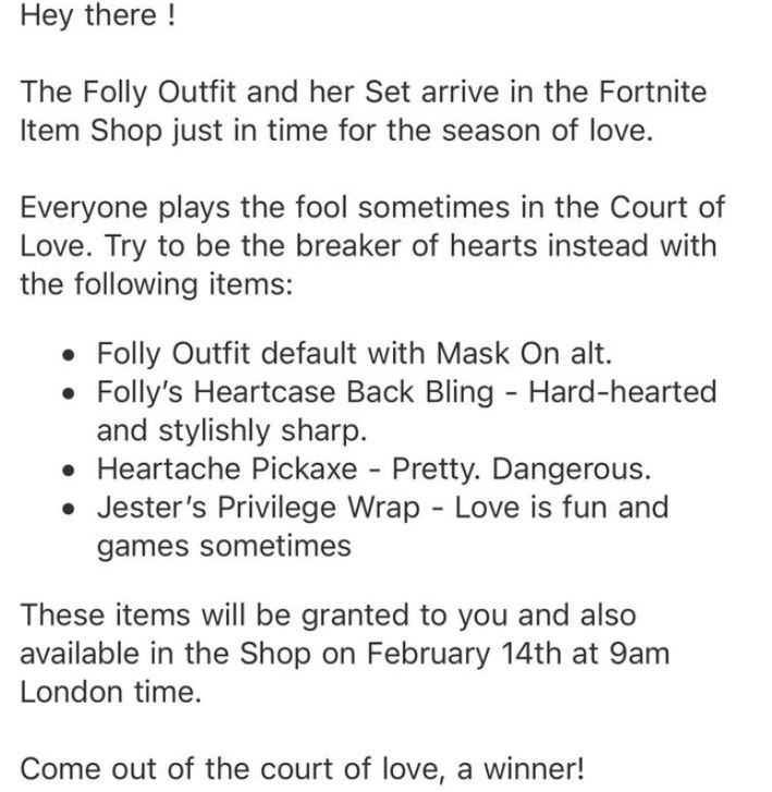 Fortnite 2023 Valentine's Day Skin
