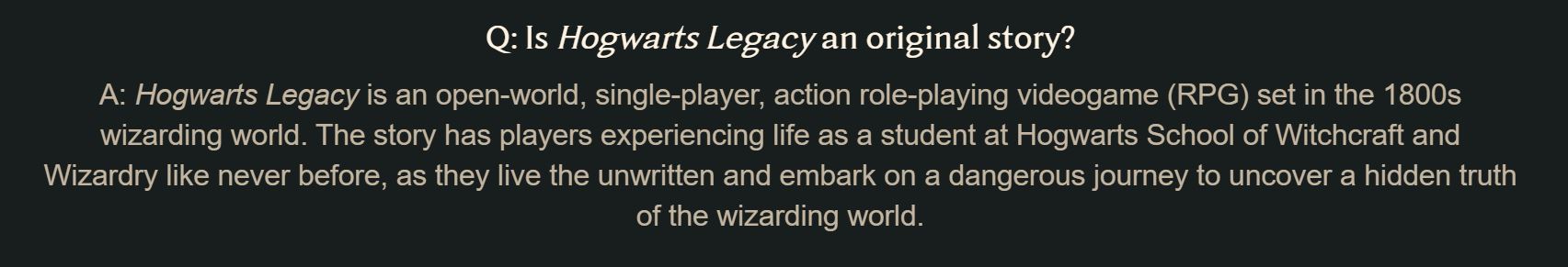 Hogwarts Legacy Multiplayer Question