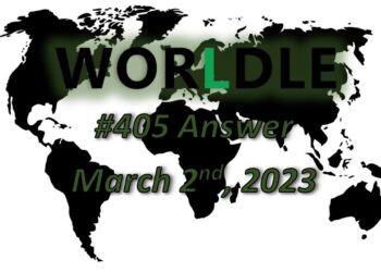 Daily Worldle 405 Answers - March 2nd 2023