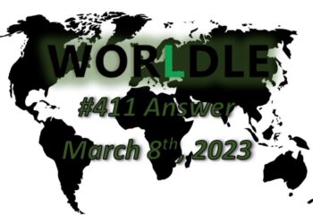 Daily Worldle 411 Answers - March 8th 2023