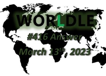 Daily Worldle 416 Answers - March 13th 2023