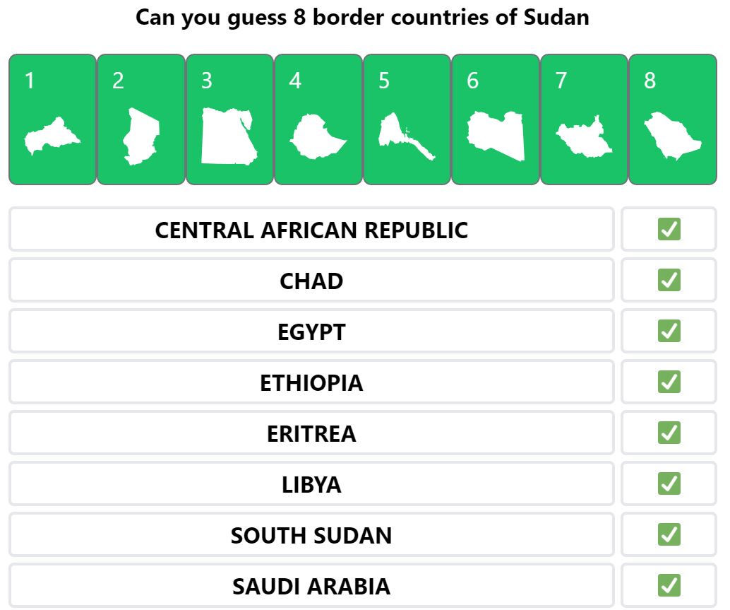 Daily Worldle 432 Bonus Neighbouring Countries Answers - March 29th 2022