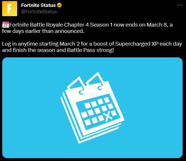 When does the current season of Fortnite end