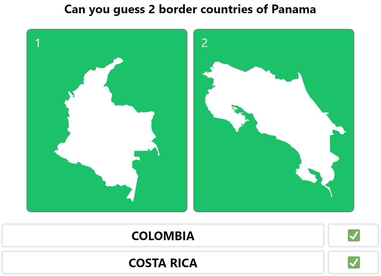 Daily Worldle 448 Bonus Neighbouring Countries Answers - April 14th 2022