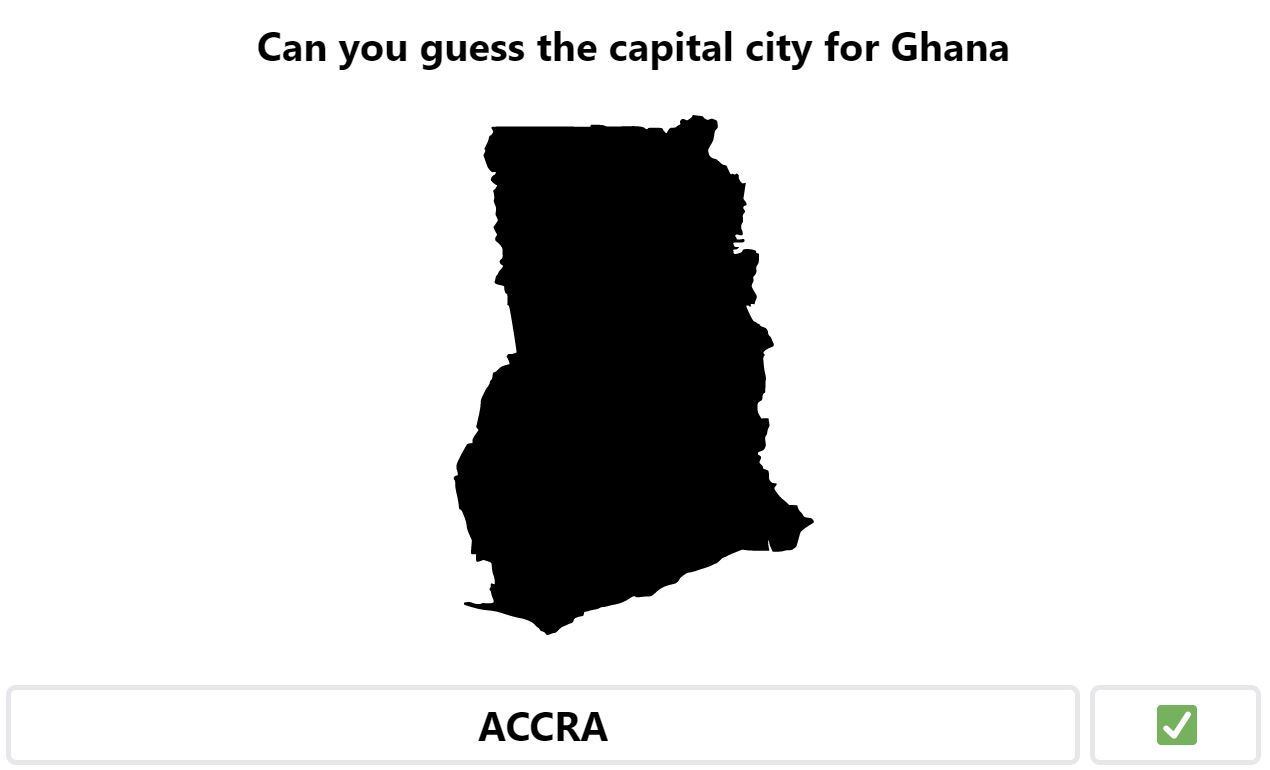 Daily Worldle 449 Bonus Capital City - April 15th 2023