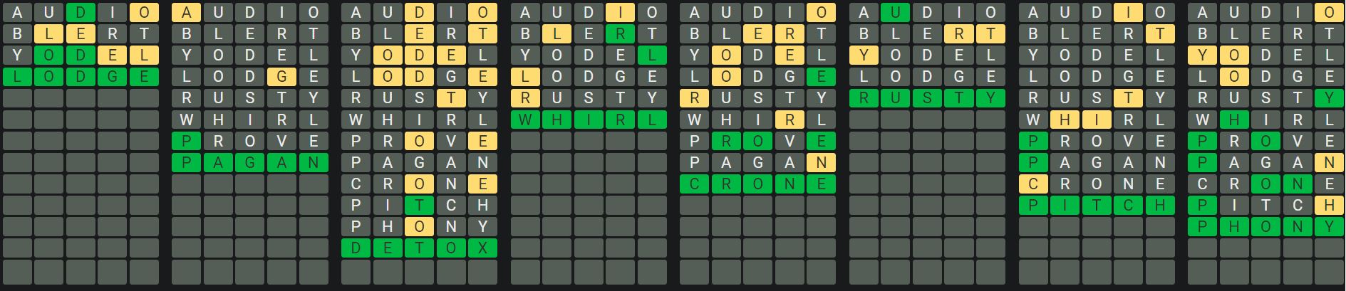 Daily Octordle Answer 517 - June 25th 2023