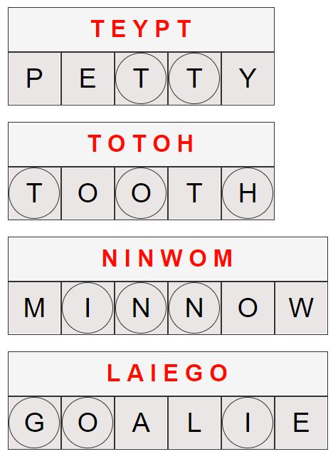 Daily Jumble Answers - 10th July 2023