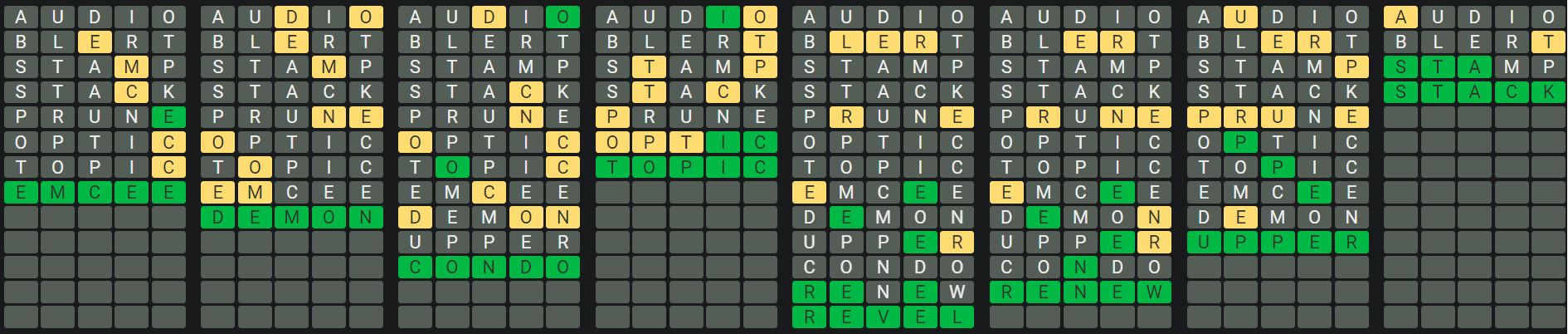 Daily Octordle Answer 531 - July 9th 2023