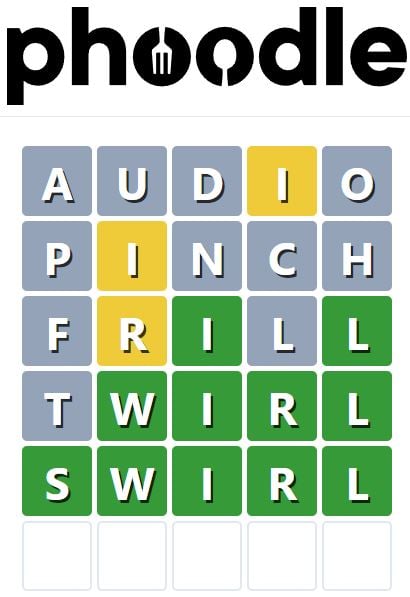 Daily Phoodle Answer 430 - 12th July 2023