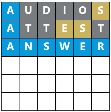 Daily Word Hurdle #1082 Afternoon Answer - 12th July 2023