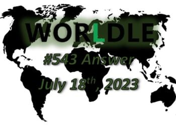 Daily Worldle 543 Answers - July 18th 2023