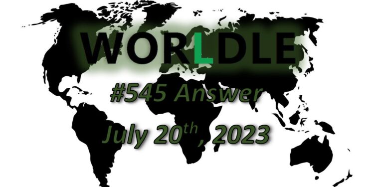 Daily Worldle 545 Answers - July 20th 2023