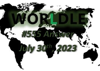 Daily Worldle 555 Answers - July 30th 2023
