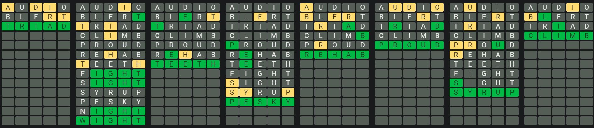 Daily Octordle Answer 558 - August 5th 2023