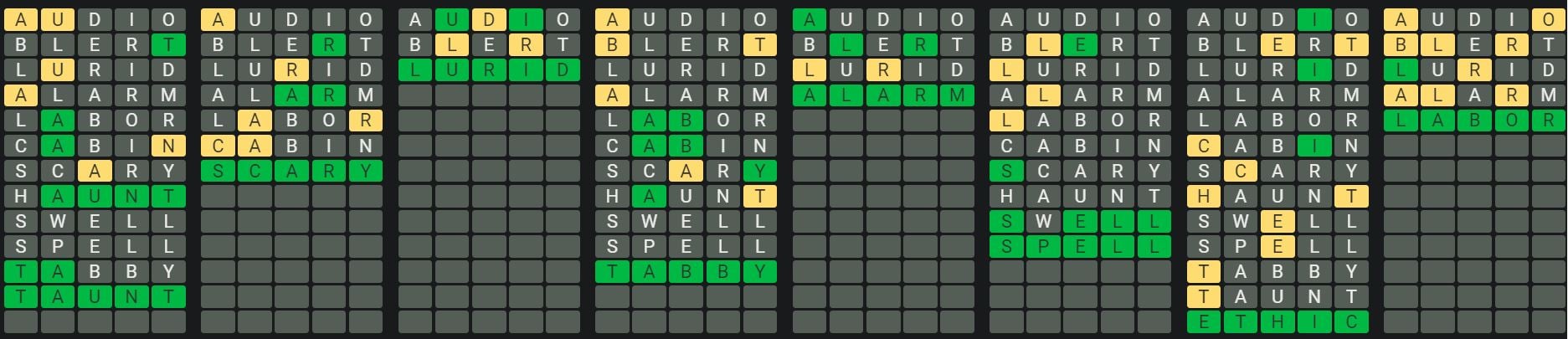 Daily Octordle Answer 582 - August 29th 2023