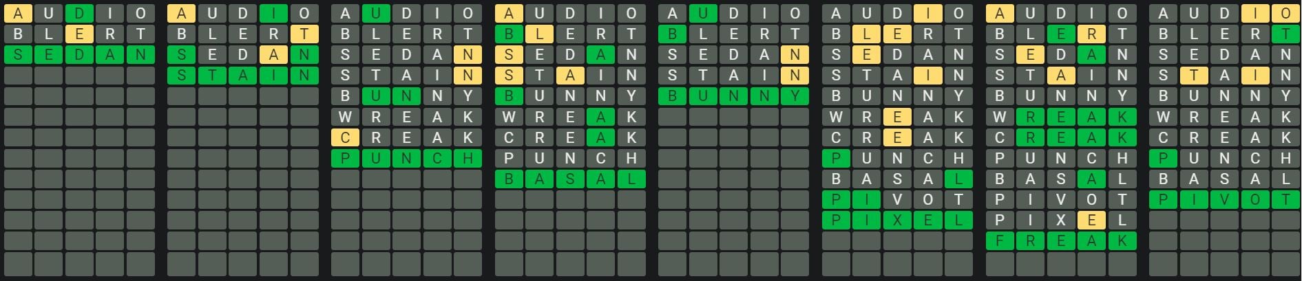 Daily Octordle Answer 584 - August 31st 2023