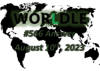 Daily Worldle 566 Answers - August 10th 2023